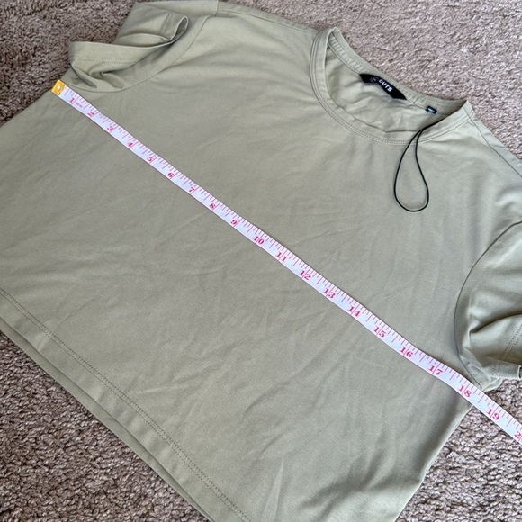 CUTS Almost Friday Crewneck Cropped Athletic Light Green Short Sleeve Tee - Picture 4 of 8